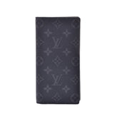 LOUIS VUITTON Louis Vuitton Monogram Eclipse Portofoile Braza Black/Grey M61697 Men's Long Wallet B Rank Used Ginzo