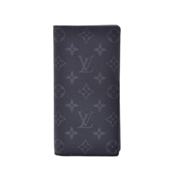 LOUIS VUITTON ルイヴィトン モノグラム エクリプス ポルトフォイユ ブラザ 黒/グレー M61697 メンズ 長財布 Bランク 中古 銀蔵