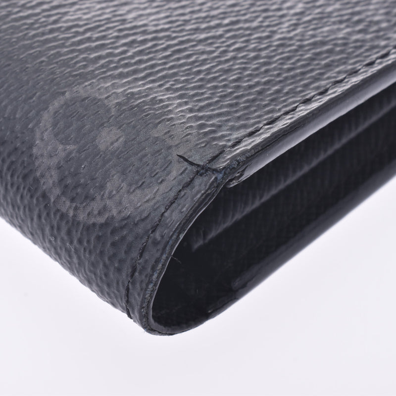 LOUIS VUITTON Louis Vuitton Monogram Eclipse Portofoile Braza Black/Grey M61697 Men's Long Wallet B Rank Used Ginzo