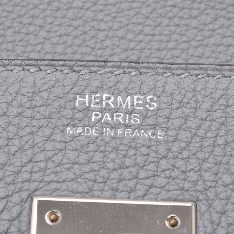 HERMES爱马仕Birkin 30 Grimet银色硬件X刻花（2016年左右）