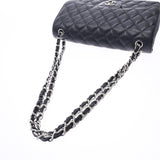 CHANEL Mattelasse Chain Shoulder Bag Black Silver Hardware Ladies Caviar Skin Shoulder Bag A Rank Used Ginzo