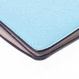 Christian Dior Light blue/Greyge women's leather wallet B rank used Ginzo