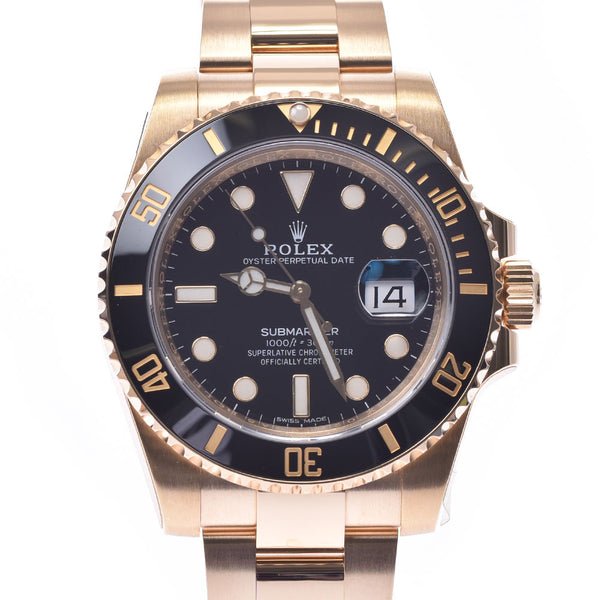 ROLEX Rolex Submariner black bezel 116618LN men'S YG watch automatic Black Dial A Rank used silver stock