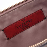 Valentino ヴァレンチノ クラッチバッグ ロックスタッズ ピンクベージュ系 ユニセックス ラムスキン セカンドバッグ Aランク 中古 銀蔵