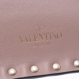 Valentino Valentino,Valentino,Clutchbag,Rock Studs,Pink Beige,Unisex,Ramskin,Second Bag A Rank,Used Silver Studies