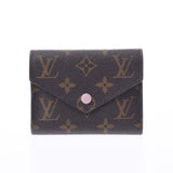 LOUIS VUITTON Louis Vuitton Monogram Portofeuille Victorine Compact Wallet Rose Ballerine M62360 Ladies Monogram Canvas Tri-fold Wallet B Rank Used Ginzo