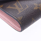 LOUIS VUITTON Louis Vuitton Monogram Portofeuille Victorine Compact Wallet Rose Ballerine M62360 Ladies Monogram Canvas Tri-fold Wallet B Rank Used Ginzo