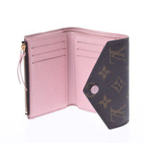 LOUIS VUITTON Louis Vuitton Monogram Portofeuille Victorine Compact Wallet Rose Ballerine M62360 Ladies Monogram Canvas Tri-fold Wallet B Rank Used Ginzo