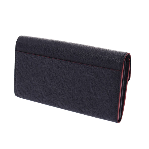 LOUIS VUITTON Louis Vuitton monogram annplant Porto foie gras Marina Rouge M62125 women's leather long wallet a rank used silver