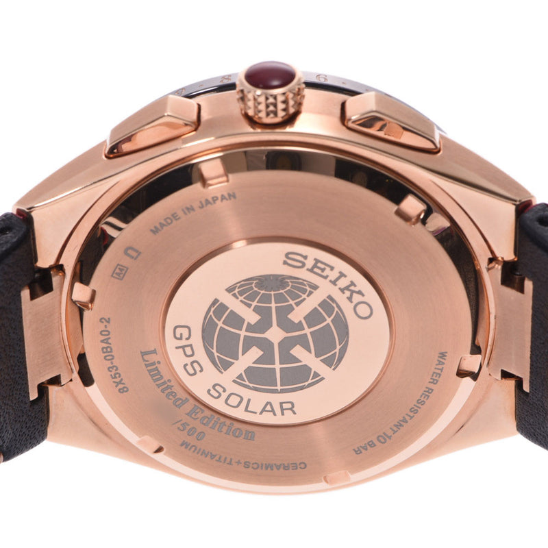 SEIKO Seiko Astron 10P Diamond 500 Limited SBXB158 Men's Titanium/Ceramic/Leather Watch Solar Radio Clock Red Dial Shindo Used Ginzo