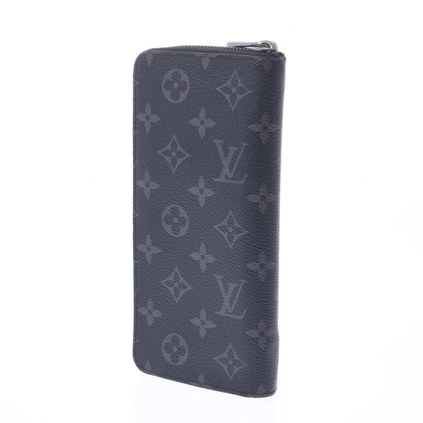 LOUIS VUITTON Louis Vuitton Monogram Eclipse Gypsy Wallet Vertical Black/Grey M62295 Men's Monogram Eclipse Canvas Long Wallet AB Rank Used Ginzo