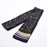 LOUIS VUIS VUITTON Louis Vuitton multi-color ribonscarf, black/multicolored M71992 Ladies' 100 %, 100 % scarf A-A-rank used silver storehouse.