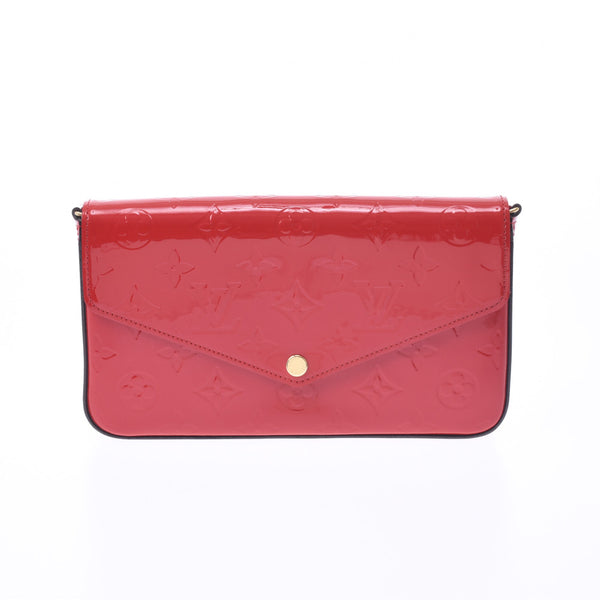 LOUIS VUITTON Louis Vuitton Verni Pochette Felice Shoulder Bag Threes M61293 Ladies Monogram Verni Chain Wallet A Rank Used Ginzo