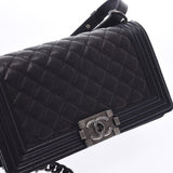 CHANEL シャネル ボーイシャネル チェーンショルダーバッグ 黒 シルバー金具 レディース キャビアスキン ショルダーバッグ Bランク 中古 銀蔵
