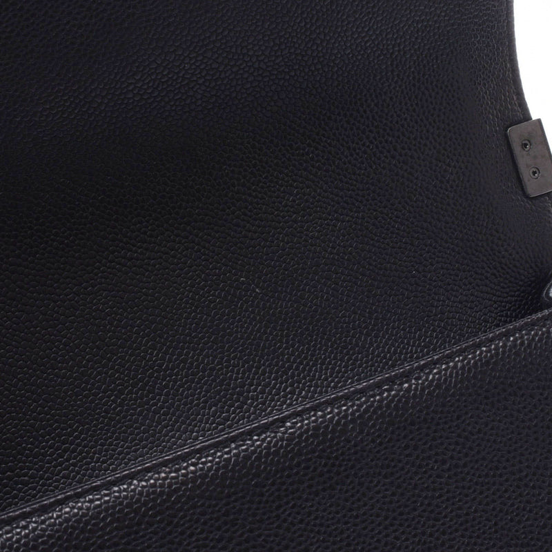 CHANEL シャネル ボーイシャネル チェーンショルダーバッグ 黒 シルバー金具 レディース キャビアスキン ショルダーバッグ Bランク 中古 銀蔵