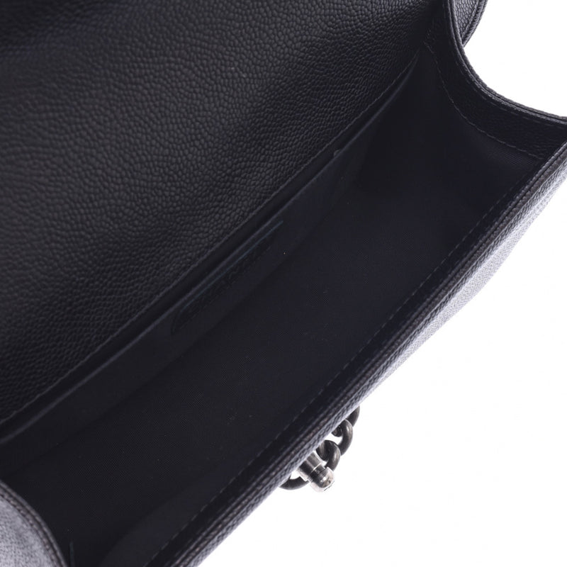 CHANEL シャネル ボーイシャネル チェーンショルダーバッグ 黒 シルバー金具 レディース キャビアスキン ショルダーバッグ Bランク 中古 銀蔵