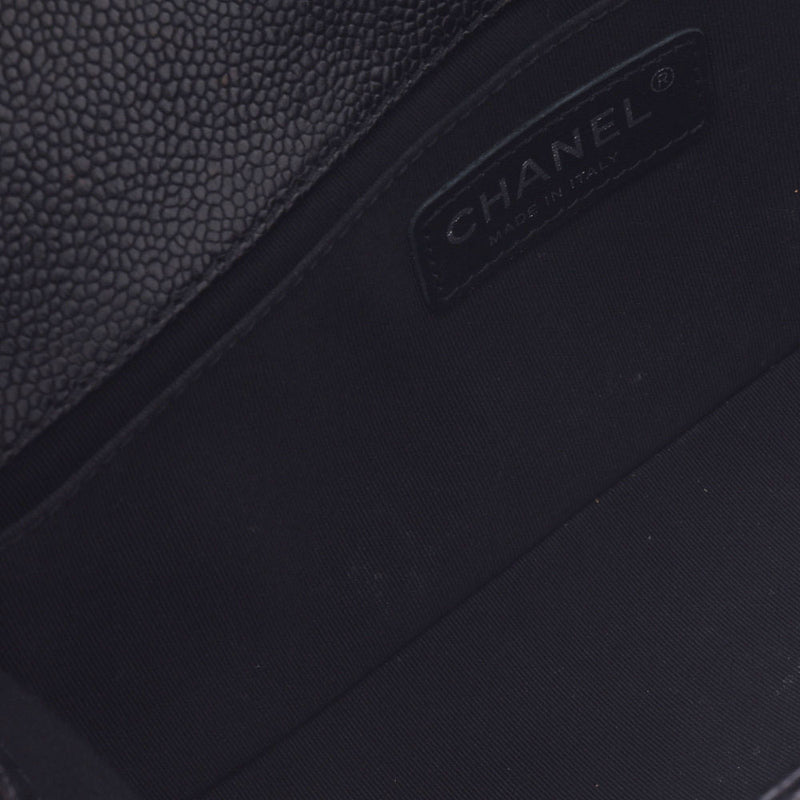 CHANEL シャネル ボーイシャネル チェーンショルダーバッグ 黒 シルバー金具 レディース キャビアスキン ショルダーバッグ Bランク 中古 銀蔵
