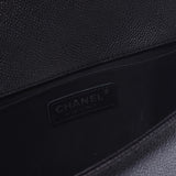CHANEL シャネル ボーイシャネル チェーンショルダーバッグ 黒 シルバー金具 レディース キャビアスキン ショルダーバッグ Bランク 中古 銀蔵