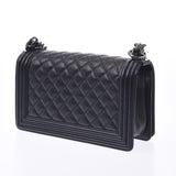 CHANEL シャネル ボーイシャネル チェーンショルダーバッグ 黒 シルバー金具 レディース キャビアスキン ショルダーバッグ Bランク 中古 銀蔵