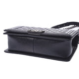 CHANEL シャネル ボーイシャネル チェーンショルダーバッグ 黒 シルバー金具 レディース キャビアスキン ショルダーバッグ Bランク 中古 銀蔵