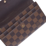 LOUIS VUITTON Louis Vuitton Damier Portofeuille Sarah Old Brown N61724 Unisex Damier Canvas Long Wallet B Rank Used Ginzo