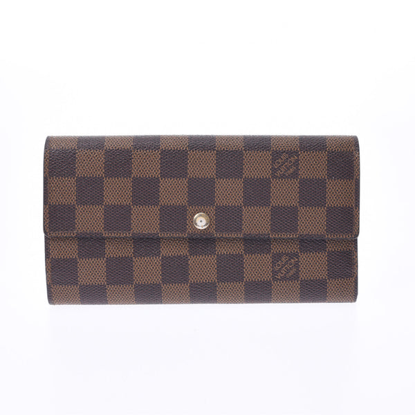 LOUIS VUITTON Louis Vuitton Damier Portofeuille Sarah Old Brown N61724 Unisex Damier Canvas Long Wallet B Rank Used Ginzo