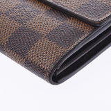 LOUIS VUITTON Louis Vuitton Damier Portofeuille Sarah Old Brown N61724 Unisex Damier Canvas Long Wallet B Rank Used Ginzo