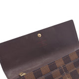 LOUIS VUITTON Louis Vuitton Damier Portofeuille Sarah Old Brown N61724 Unisex Damier Canvas Long Wallet B Rank Used Ginzo