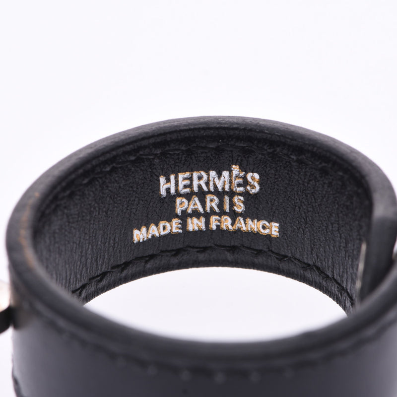 HERMES glove holder black silver metal fittings unisex leather other fashion miscellaneous goods AB rank used Ginzo