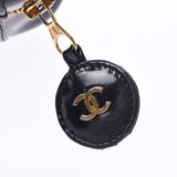 CHANEL Chanel, horizontal, bag, black gold, gold, lediers, enamel, handbag, B-rank, used silver storehouse.