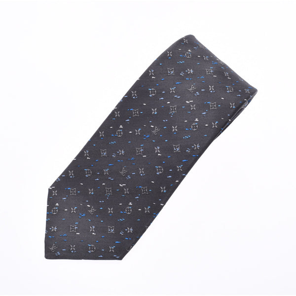路易威登路易威登kravit会标喷雾7厘米灰色M75999男士100%真丝领带未使用银