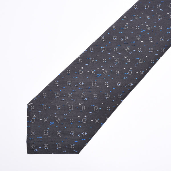 路易威登路易威登kravit会标喷雾7厘米灰色M75999男士100%真丝领带未使用银