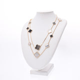 Van Cleef & Arpels ヴァンクリーフ & アーペルマジックアルハンブラロングネックレス 16P Lady's K18YG/ shell / onyx necklace A rank used silver storehouse