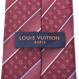 LOUIS VUITTON路易威登Clavitt Monogram Layers波尔多/浅蓝色/白色M70959男士100％真丝领带未使用Ginzo