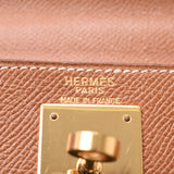 Sewing gold gold metal fittings ○ W carved seal (about 1993) レディースクシュベルハンドバッグ AB rank used silver storehouse in HERMES Hermes Kelly 28