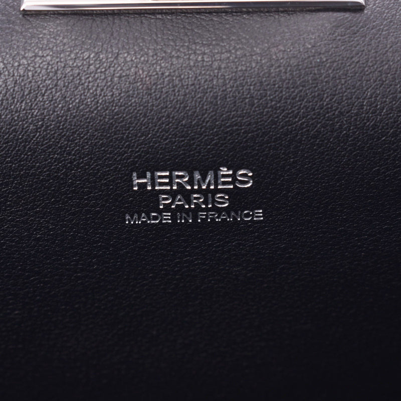 HERMES tool box 20 2WAY bag black silver metal fittings □N engraved (around 2010) Ladies Vaud Swift handbag A rank used Ginzo