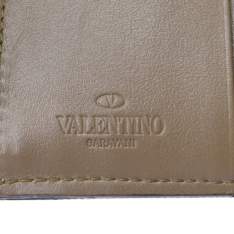 VALENTINO瓦伦蒂诺伪装（卡其色×黑色×黄色×蓝色）中性尼龙双折钱包未使用银藏