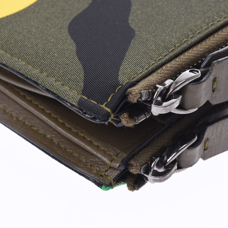 VALENTINO ヴァレンティノ カモフラージュ(カーキ×黒×黄×青) ユニセックス ナイロン 二つ折り財布 未使用 銀蔵