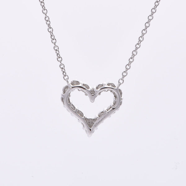 TIFFANY&Co. Tiffany centimeter men Tal heart diamond necklace mini-Lady's Pt950 platinum necklace A rank used silver storehouse