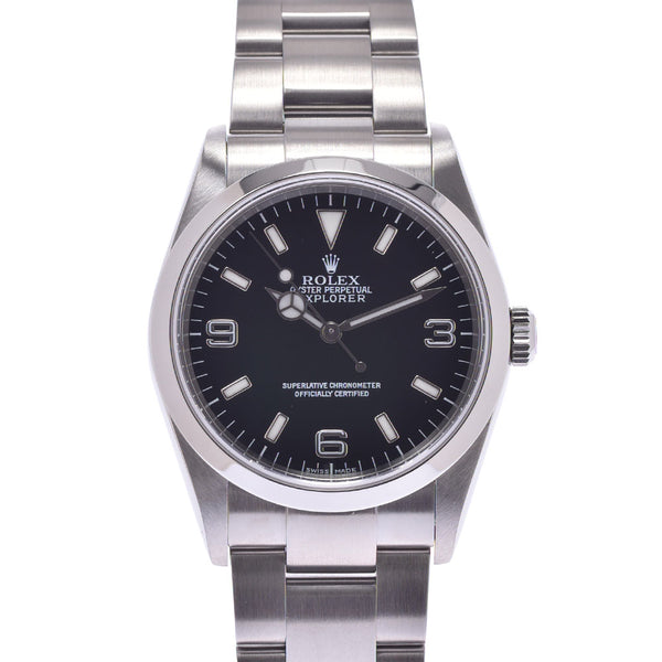 ROLEX Rolex Explorer 1 114270 Boys SS watch automatic winding black dial A rank used Ginzo