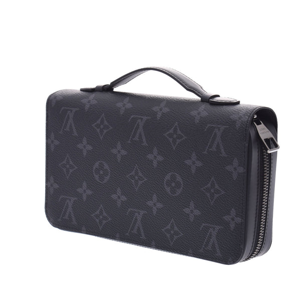 ●“路易斯·维顿=路易威登单倍图Eclipse Zippy XL Black / Gray M61698 Unisex Long Purse,New Silver Bodges