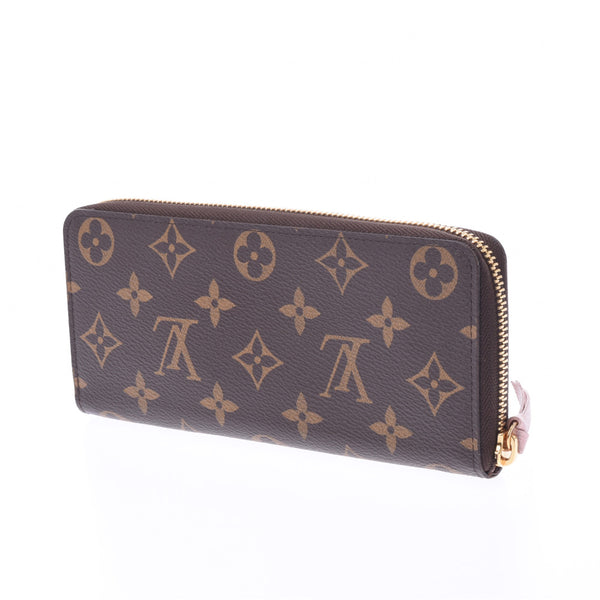 LOUIS VUITTON Louis Vuitton Monogram Portofeuille Clemence Rose Ballerine M61298 Ladies Monogram Canvas Long Wallet AB Rank Used Ginzo