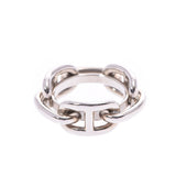 HERMES Hermes Chene Dunkle silver metal fittings unisex scarf ring A rank used silver warehouse