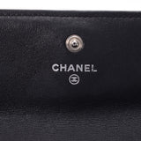 CHANEL Chanel matrasso brilliant black silver metal fittings ladies enamel long wallets B-rank second-hand silver