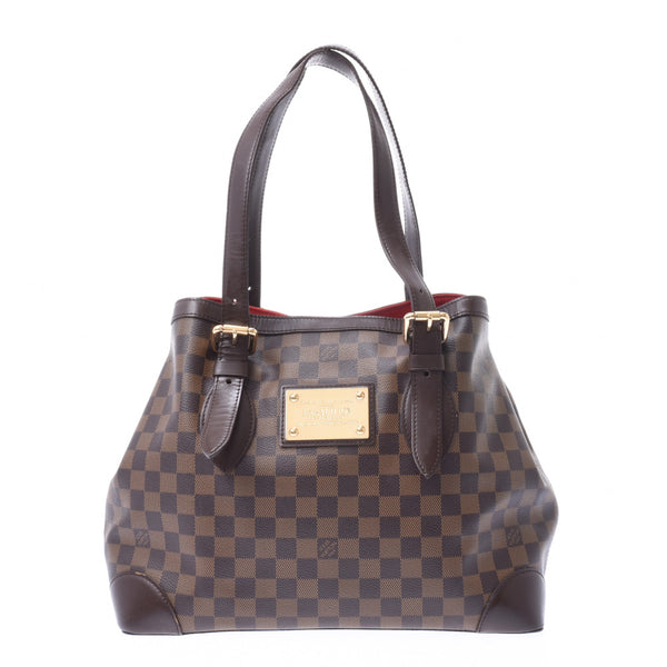 LOUIS VUITTON ルイヴィトン ダミエ ハムステッドMM ブラウン N51204 レディース ダミエキャンバス ハンドバッグ Bランク 中古 銀蔵