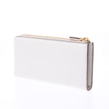 PRADA Prada L time fastener Bianco (White) 1ML035 women's leather long wallet unused silver jewelry