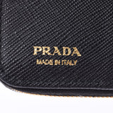PRADA プラダ 黒 ゴールド金具 ユニセックス サフィアーノ 二つ折り財布 Aランク 中古 銀蔵