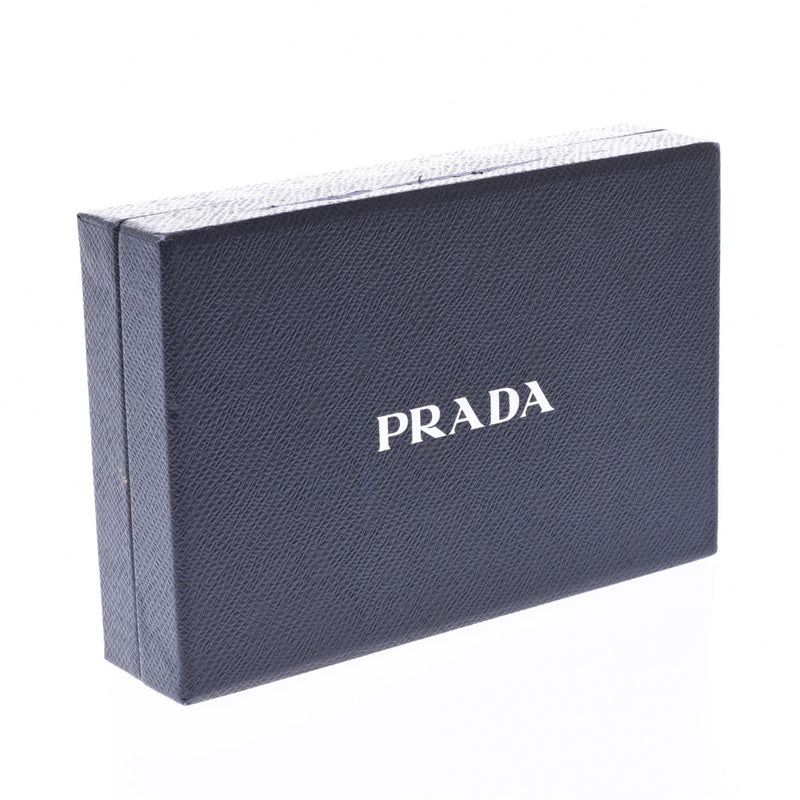 PRADA Prada black gold metal fittings ユニセックスサフィアーノ folio wallet A rank used silver storehouse