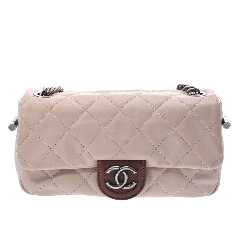 【美品】CHANEL ショルダーバッグ  グレージュブラウン