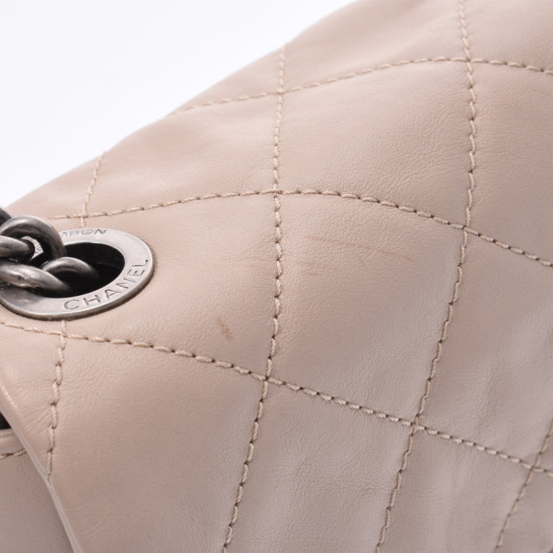 CHANEL CHANEL Matrasse Chain Shoulder Bag Bicolor Beige/Brown Vintage Silver Metal Fittings Women's Calf Shoulder Bag AB Rank Used Ginzo